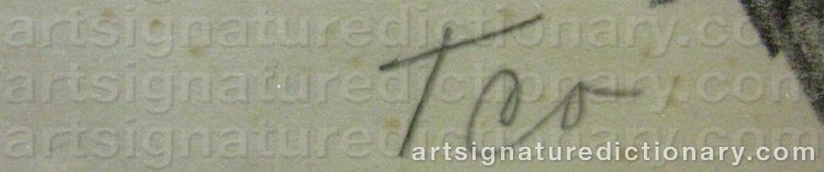 Authentic signature by Sten TEODORSSON on artwork