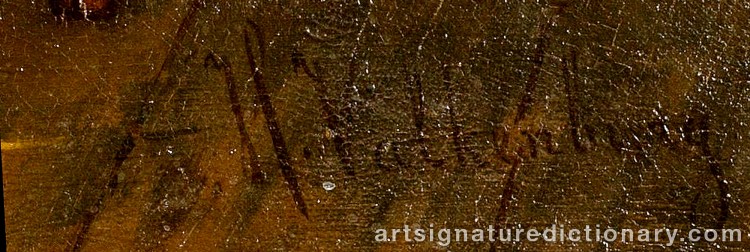 Authentic signature by Hendrik VALKENBURG on  artwork