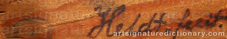 Authentic signature by Van HELD on  artwork