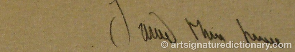 Authentic signature by Janni-Mai LARSEN on artwork