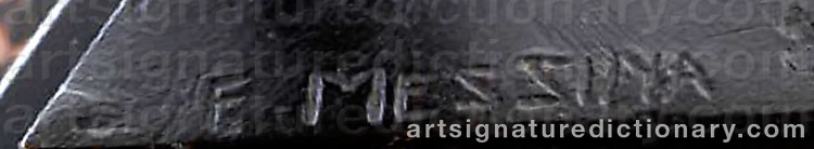 Authentic signature by Francesco MESSINA on  artwork