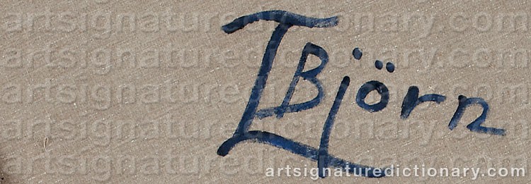 Signature by Thage ‘T Björn’ LUNDSTRÖM-BJÖRN