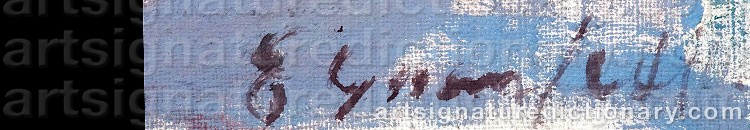 Authentic signature by Erik GRANFELT on artwork
