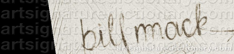 Authentic signature by Bill MACK on  artwork