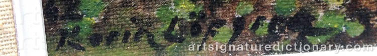 Authentic signature by Karin LÖFGREN on Painting/Watercolour artwork
