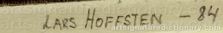 Authentic signature by Lars HOFFSTEN on  artwork