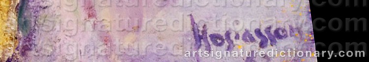 Authentic signature by Philippe HOSIASSON on Painting/Watercolour artwork