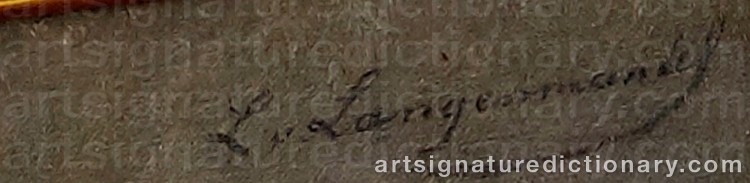 Authentic signature by Ludwig Von LANGENMANTEL on Painting/Watercolour artwork