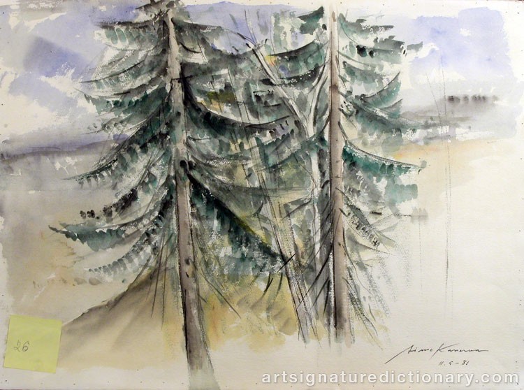 Close-up details showing Aimo KANERVA signature forgery characteristics