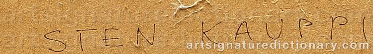 Authentic signature by Sten KAUPPI on artwork