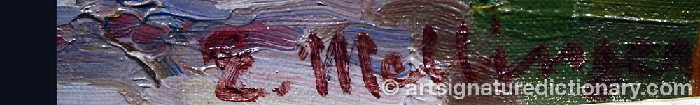 Authentic signature by E. MELLINGER on  artwork