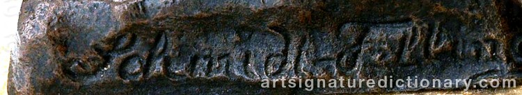 Authentic signature by Julius SCHMIDT-FELLING on Sculpture artwork