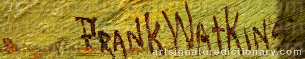 Authentic signature by Frank WATKINS on  artwork