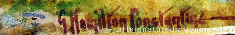 Authentic signature by George Hamilton CONSTANTINE on  artwork