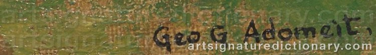 Authentic signature by George Gustav ADOMEIT on artwork