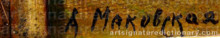 Authentic signature by Alexandra Egorovna MAKOVSKAJA on artwork