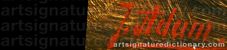 Authentic signature by Julius The Younger ADAM on artwork