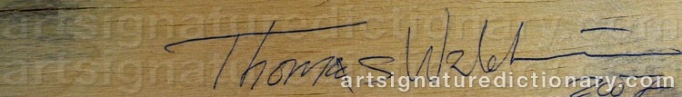 Authentic signature by Thomas WAHLSTRÖM on  artwork