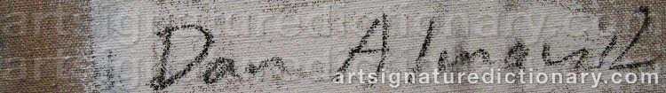 Authentic signature by Dan ALMQVIST on  artwork