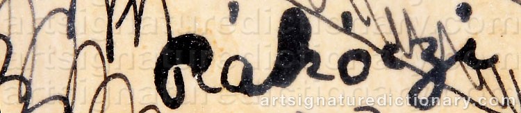 Authentic signature by Basil Ivan RAKOCZI on  artwork