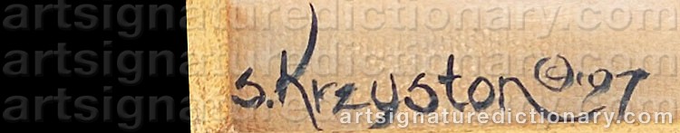 Authentic signature by Sue KRZYSTON on Painting/Watercolour artwork