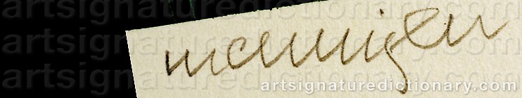 Authentic signature by Thomas Frederick MCKNIGHT on  artwork