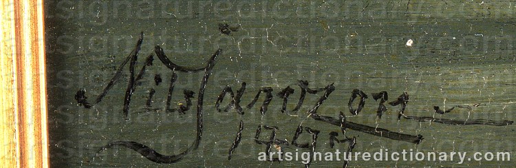 Authentic signature by Nils JANZON on Painting/Watercolour artwork