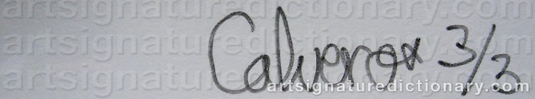 Authentic signature by Torbjörn CALVERO on artwork