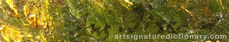 Authentic signature by August FISCHER on artwork
