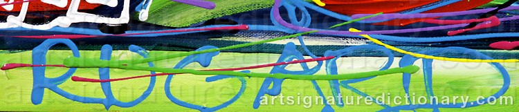 Authentic signature by Lone RUGÅRD on  artwork