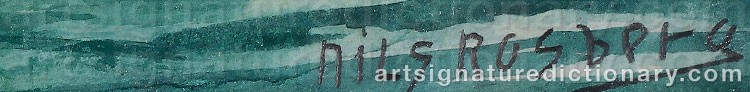 Authentic signature by Nils ROSBERG on  artwork