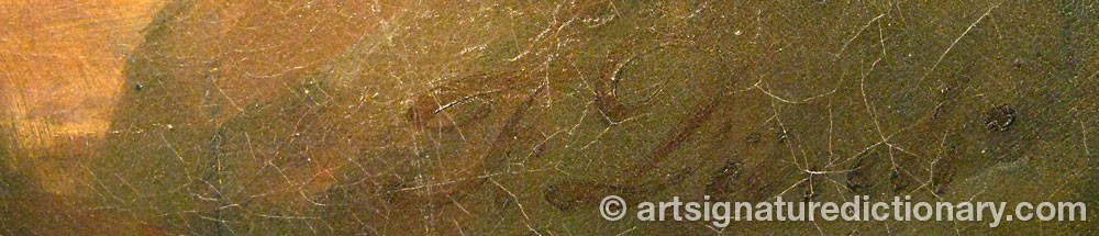 Authentic signature by Friedrich DÜRCK on artwork