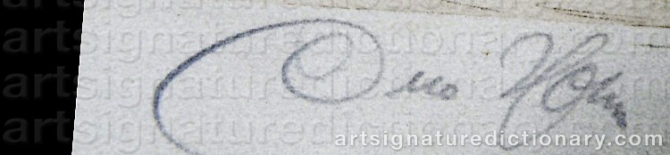 Authentic signature by Otto HOLM on  artwork
