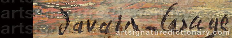 Authentic signature by Pierre DAVAIN-LESAGE on  artwork