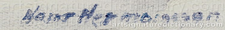 Authentic signature by Hans HERMANSSON on artwork