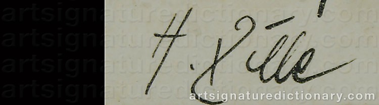 Authentic signature by Heinrich ZILLE on  artwork