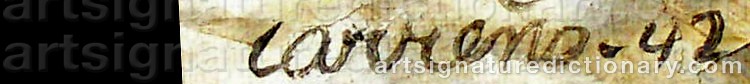 Authentic signature by Mario CARREÑO on artwork