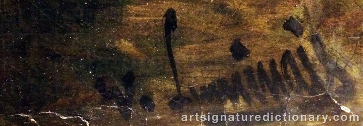 Authentic signature by Evariste Vital LUMINAIS on  artwork