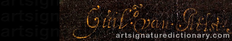 Authentic signature by Willem Van AELST on artwork