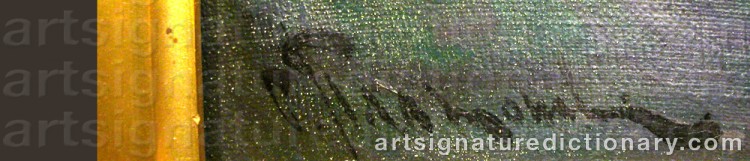 Authentic signature by Semyon Sergeievich PLATONOV on artwork