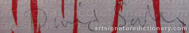 Authentic signature by David SALLE on  artwork