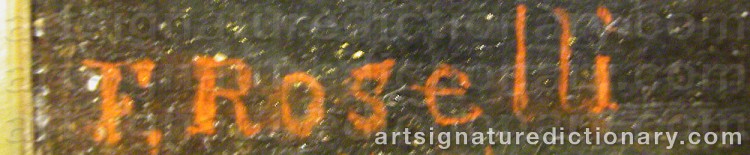 Authentic signature by Frans Johan ROSELLI on artwork