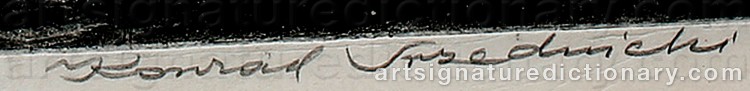 Authentic signature by Konrad SRZEDNICKI on Painting/Watercolour artwork
