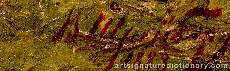 Authentic signature by Wassilij Pawlowitsch SCHREIBER on artwork