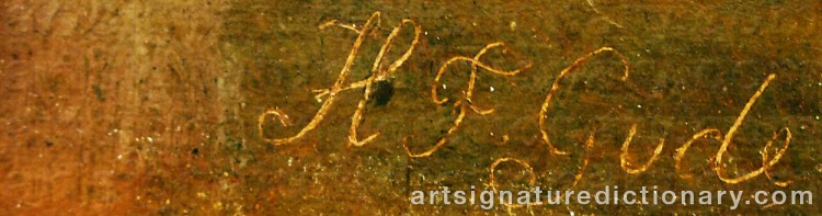 Forged signature of Hans Fredrik GUDE