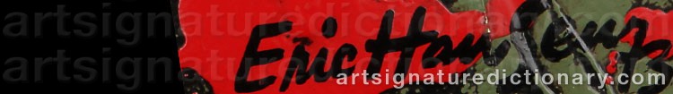 Authentic signature by Eric HANSEN on  artwork