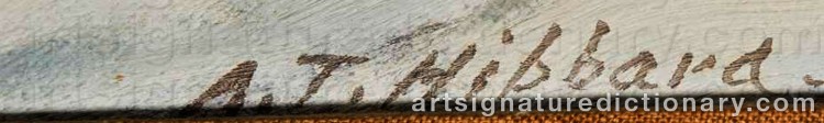 Authentic signature by Aldro Thompson HIBBARD on Painting/Watercolour artwork