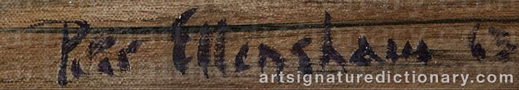 Authentic signature by Peter ELLENSHAW on Painting/Watercolour artwork