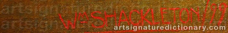 Authentic signature by William SHACKLETON on  artwork