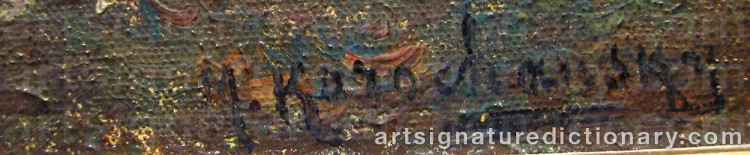 Authentic signature by Mikhail KOROCHANSKY on artwork